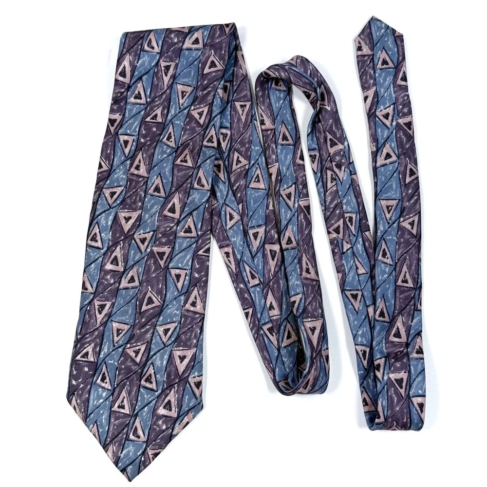 Pierre‎ Balmain Couture Silk Geometric Triangle Neck Tie - L: 57